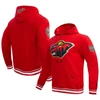 Pro Standard Red Minnesota Wild Retro Classic Fleece Pullover Hoodie In Red