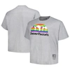 Mitchell & Ness Men's  Heather Gray Distressed Denver Nuggets Big And Tall Hardwood Classics Vintage- In Heather Gray