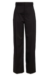 Maria Mcmanus Straight Leg Stretch Wool Trousers In Black