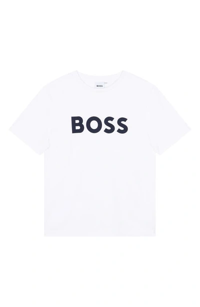 BOSSWEAR KIDS' LOGO COTTON GRAPHIC T-SHIRT