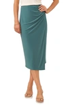 VINCE CAMUTO RUCHED SIDE SLIT STRETCH JERSEY SKIRT