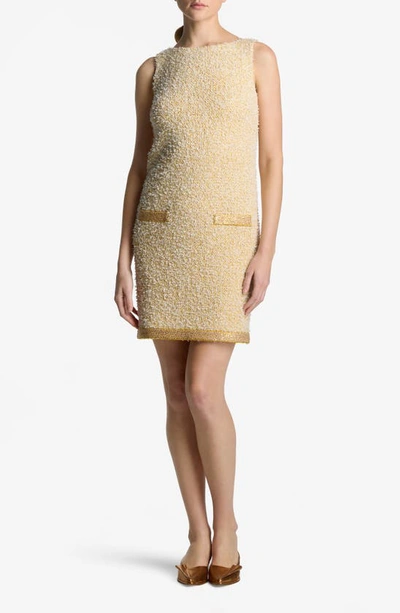 ST JOHN SEQUIN EYELASH TWEED SHIFT DRESS