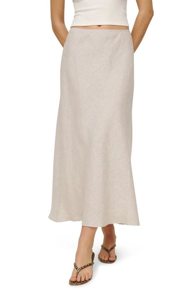 Reformation Petites Layla Linen Skirt In Oatmeal