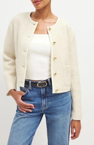 Reformation Dale Cropped Jacket In Cream