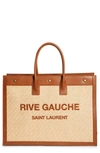 SAINT LAURENT SAINT LAURENT LARGE RIVE GAUCHE LOGO CANVAS TOTE