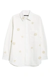 SONG FOR THE MUTE FLORAL APPLIQUÉ BUTTON-UP SHIRT