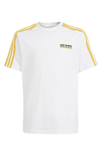 Adidas Originals Kids' Adibreak Graphic T-shirt In White/ Bold Gold