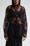 MONSE OPEN BACK SHEER FLORAL LACE TOP