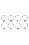 Mimi & Lula Kids' Assorted 8-pack Stars & Rainbows Ponytail Holders In Pink