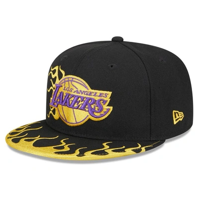 New Era Men's  Black Los Angeles Lakers 2024 Nba All-star Game Rally Drive Flames 9fifty Snapback Hat
