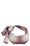 Bottega Veneta Jodie Mini Shirt Tartan-print Top-handle Bag In Grey-red-black-si