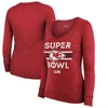 Majestic Threads  Scarlet San Francisco 49ers Super Bowl Lviii Make It Happen Tri-blend Long Sleeve In Red