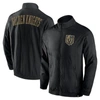 Fanatics Branded Black Vegas Golden Knights Step Up Crinkle Raglan Full-zip Windbreaker Jacket In Black