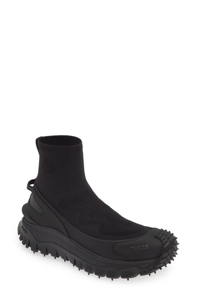 Moncler Trailgrip Sock Trainer In Black