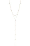 ARGENTO VIVO STERLING SILVER ARGENTO VIVO STERLING SILVER IMITATION PEARL STATION CHAIN Y-DROP NECKLACE