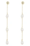 ARGENTO VIVO STERLING SILVER IMITATION PEARL STATION CHAIN DROP EARRINGS