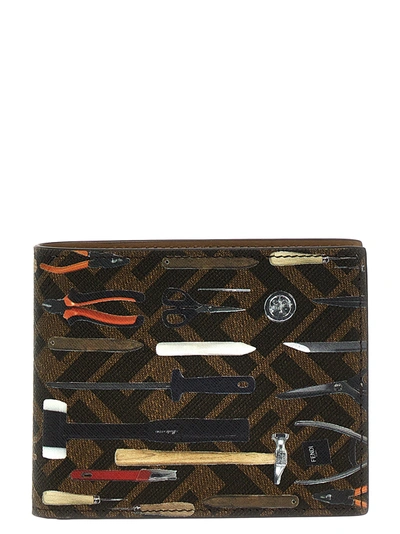 Fendi Ff Wallet In Brown