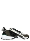 Fendi Black Ff Jacquard And Leather Running Sneakers