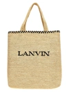 LANVIN LOGO SHOPPING BAG HAND BAGS WHITE/BLACK