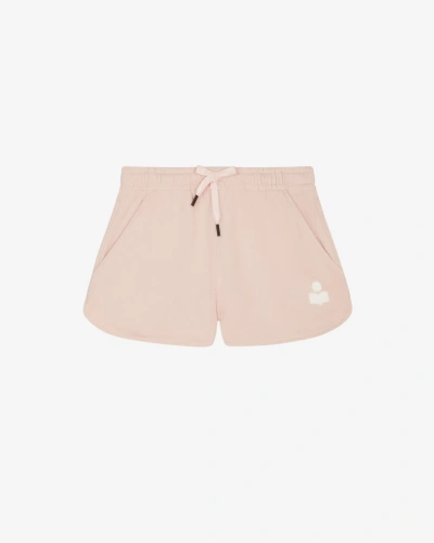 Marant Etoile Mifa Logo-flocked Mini Shorts In Pink