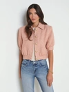 L Agence Cove Cropped Jacket In Dusty Pink