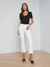 L'agence Marjorie Mid-rise Slim Straight Jeans In Blanc