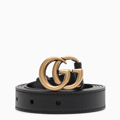 Gucci Belt With `double G` Buckle In Black