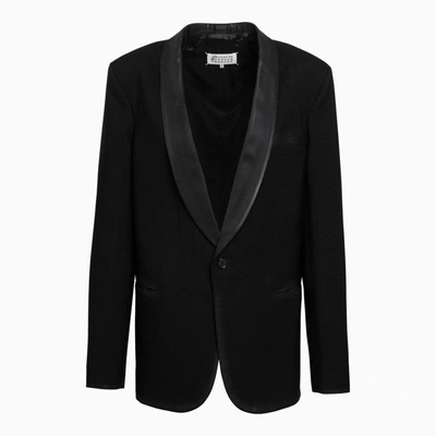 MAISON MARGIELA MAISON MARGIELA BLACK SINGLE-BREASTED JACKET IN WOOL WOMEN