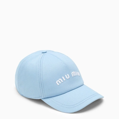 Miu Miu Logo Embroidered Baseball Cap In Blue