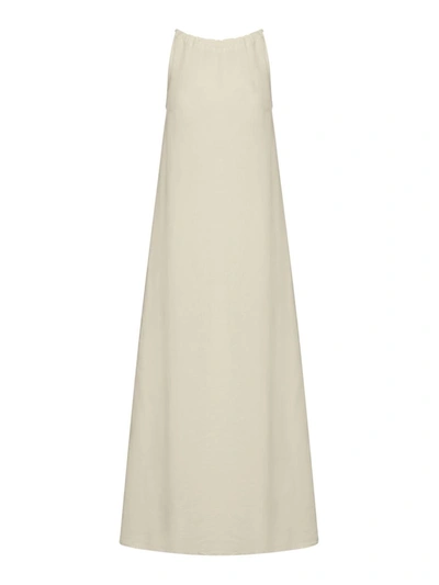 120% Lino Day Evening Dress In Nude & Neutrals