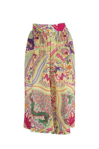 Etro Jungle-print A-line Midi Skirt Lipari In Multicolor