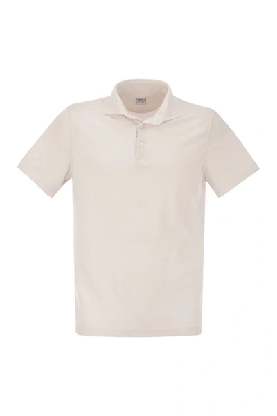 Fedeli Short Sleeved Polo Shirt In Pearl