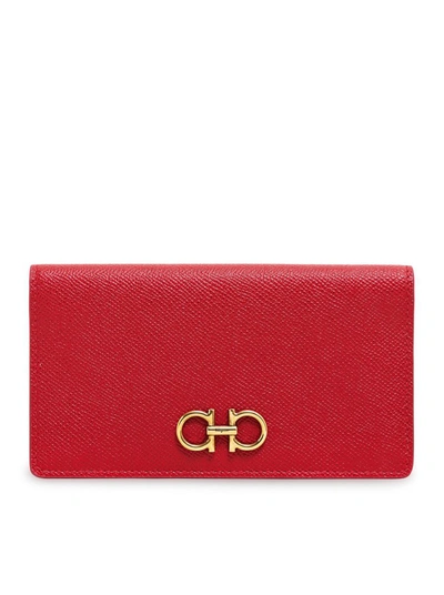 Ferragamo Continental Wallet In Red