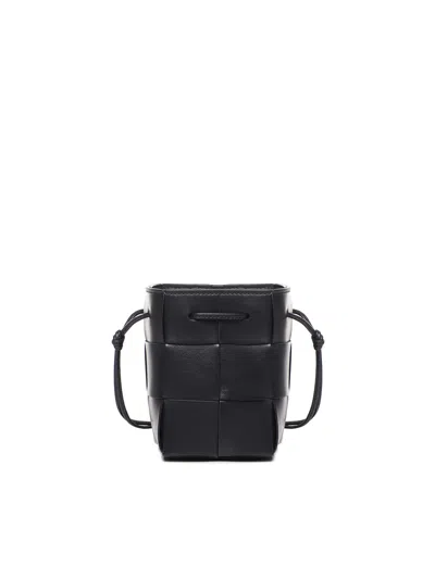 Bottega Veneta Cassette Mini Bucket Bag In Black-gold