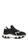 Hogan Black Fabric Hyperactive Sneakers In Black