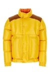 Moncler Ain Panelled Puffer Jacket In Yellow
