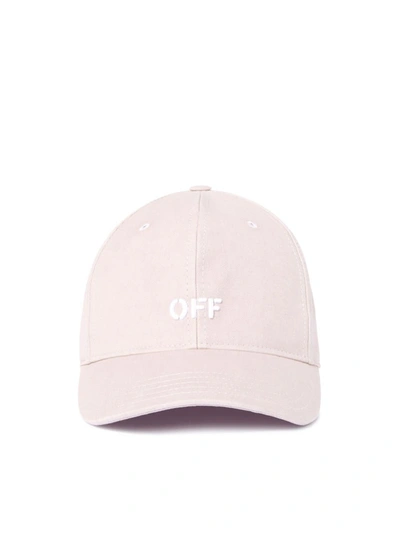 Off-white Cotton Hat In Pink & Purple
