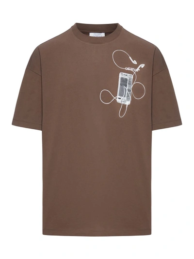 Off-white T-shirts In Brown