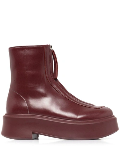 The Row Boots In Ruby Red