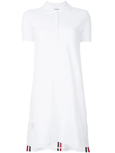 Thom Browne Piquet Fabric Polo Dress In White