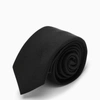Saint Laurent Pointed-tip Silk Tie In Black