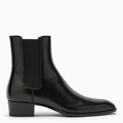 Saint Laurent Brown Leather Chelsea Wyatt Boots Men