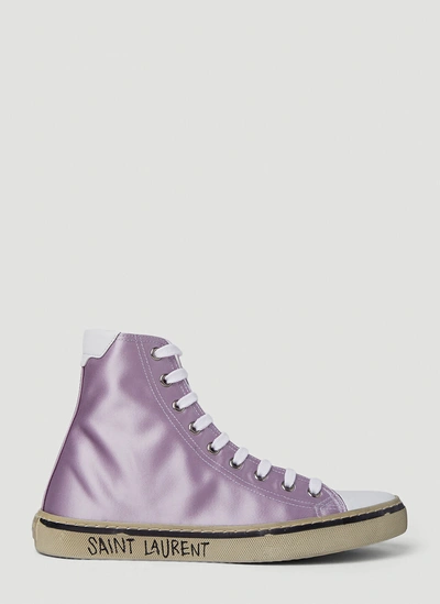 Saint Laurent Malibu Satin Sneakers Female Lilac In Purple