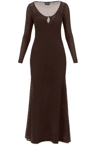 TOM FORD TOM FORD LONG KNITTED LUREX PERFORATED DRESS WOMEN