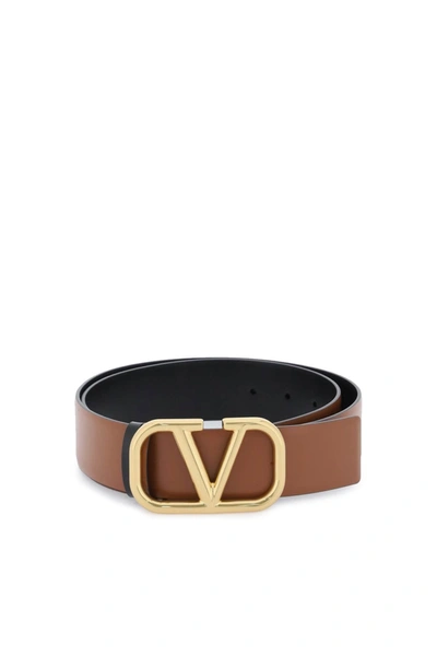 Valentino Garavani Leather Vlogo Signature Reversible Belt In Multicolor