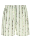 Bottega Veneta Green Shorts With All-over Divers Print In Polyamide Man In Green