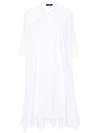 Joseph Dania Midi Dress With Button Placket And Side Slits In White