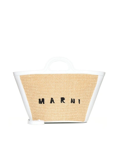 Marni Tote In Sand Storm/lily White