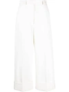 Thom Browne Women High Waisted Straight Leg Trouser In Organic Cotton Canvas In Beige