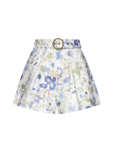 Zimmermann Shorts In Blue Garden Print